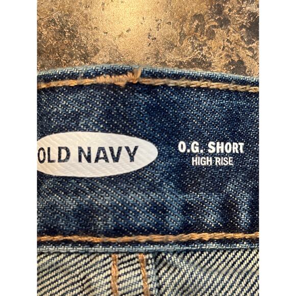 Old Navy NEW Plus Size Blue Cut Off OG High Rise Jean Shorts Size 26 Button Fly - Picture 5 of 8